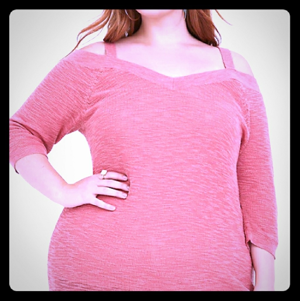 Torrid Blush Cold Shoulder Knit Tunic